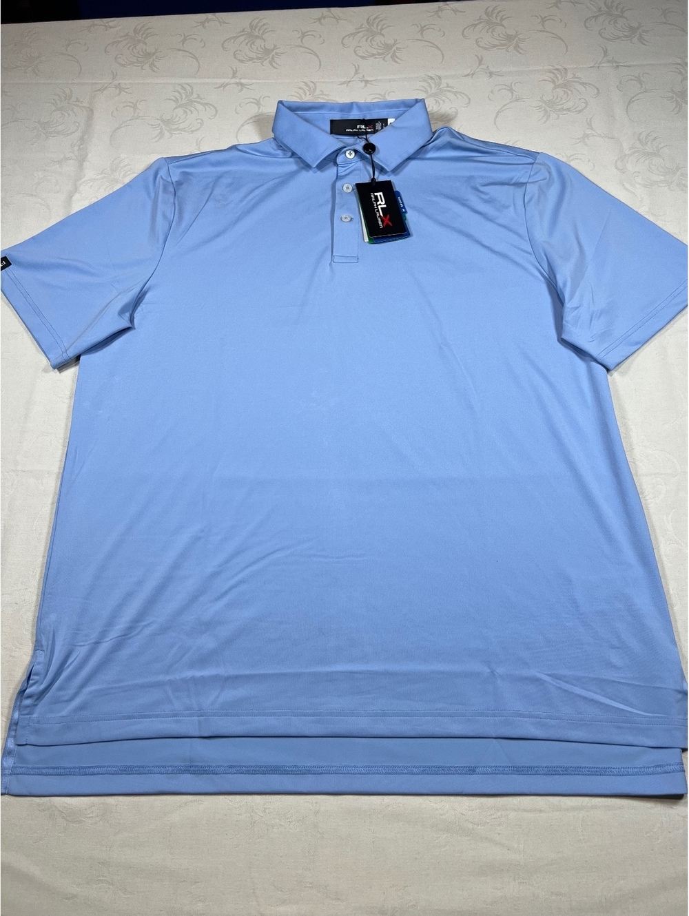 NEW $110 Ralph Lauren RLX Wicking Golf Polo Baby Blue Size Large